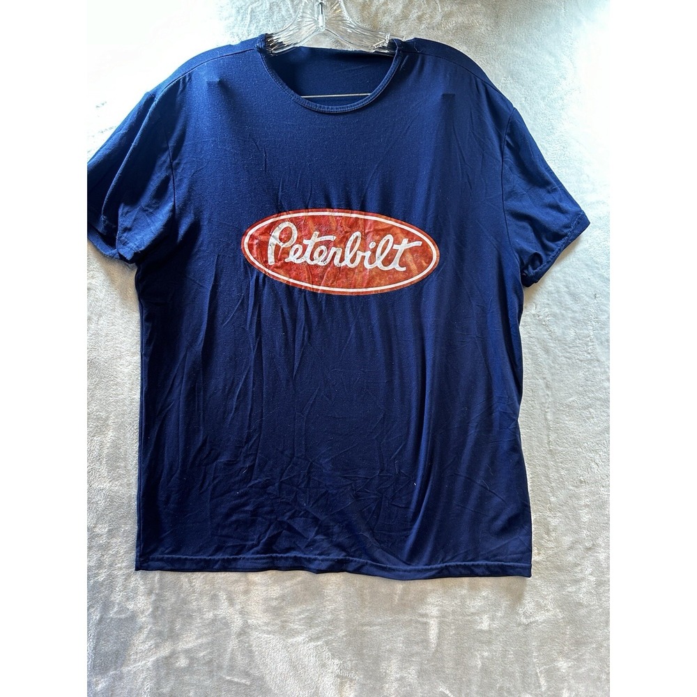 Vintage Graphic Licensed Peterbilt Trucking Logo Trucker‎ Shirt Blue L
